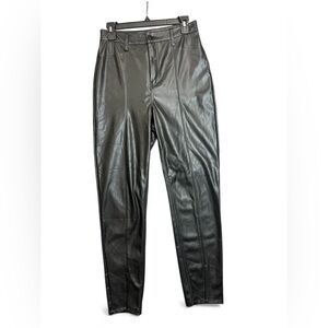 GUESS Los Angeles Black Fleece-Lined Faux Leather Pants –‎ Size 9